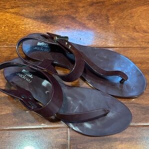 Melissa Jason Wu Burgundy Color Sandals